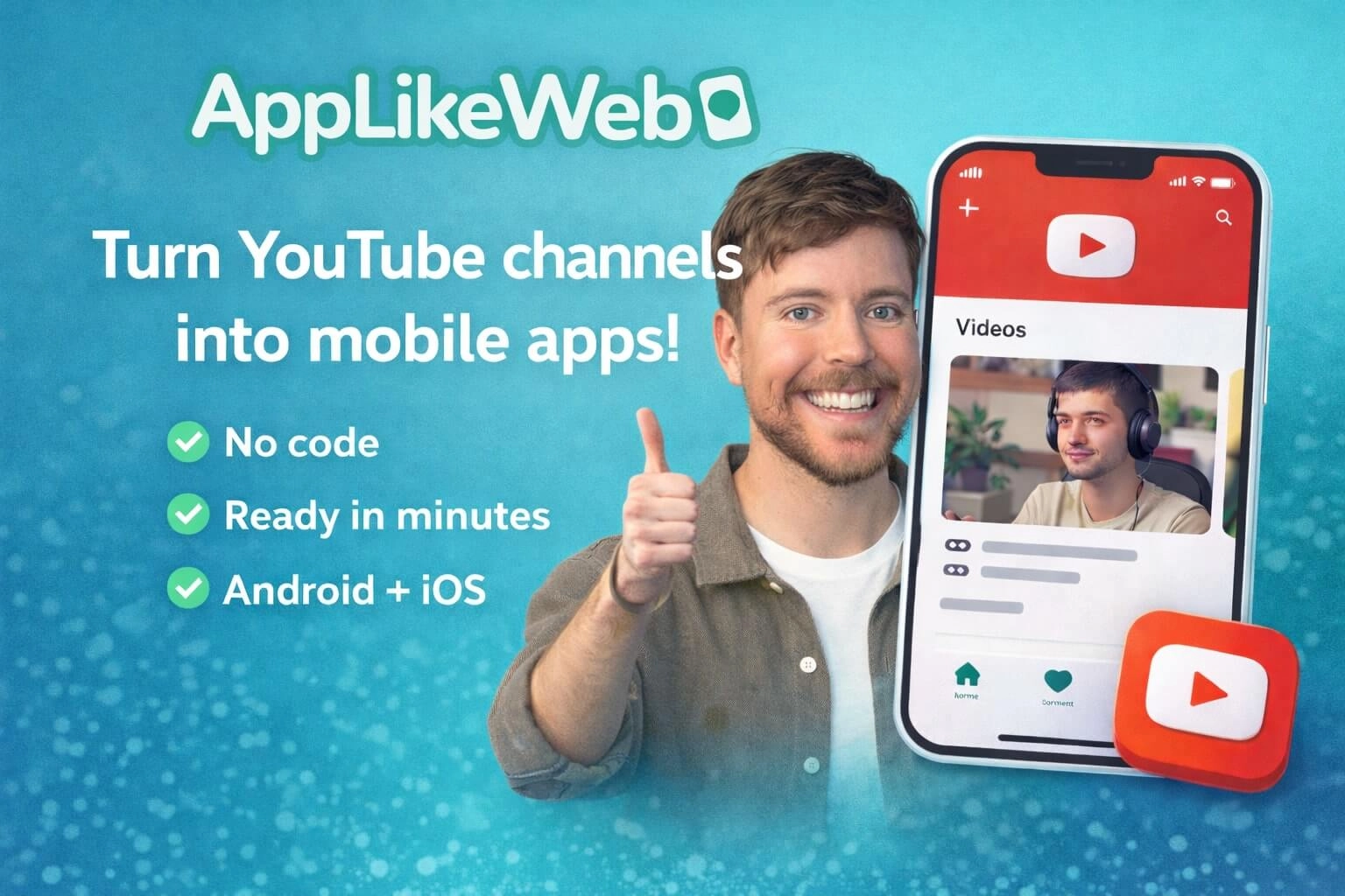 YouTube Creator template — create a YouTube channel app for Android and iOS